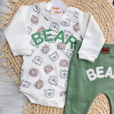 Conj. Body off ursinhos Bear e calça verde